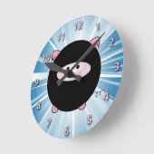 Ninja Pig op Blue Ronde Klok (Hoek)