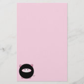 Ninja Pig op roze Briefpapier (Voorkant)