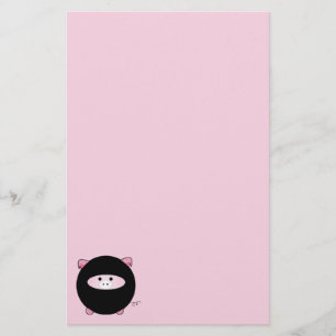 Ninja Pig op roze Briefpapier