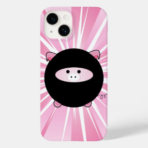 Ninja Pig op roze Case-Mate iPhone 14 Hoesje