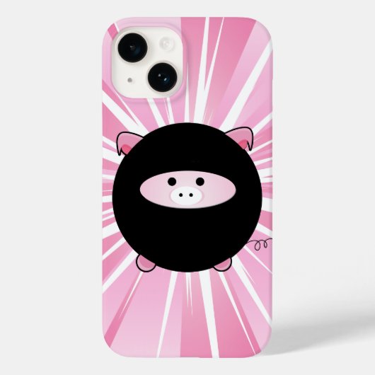 Ninja Pig op roze Case-Mate iPhone Case (Achterkant)