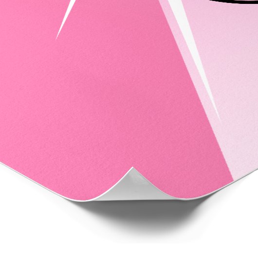 Ninja Pig op roze Poster (Hoek)