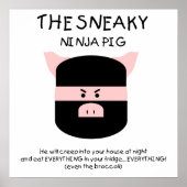 Ninja Pig. Poster (Voorkant)
