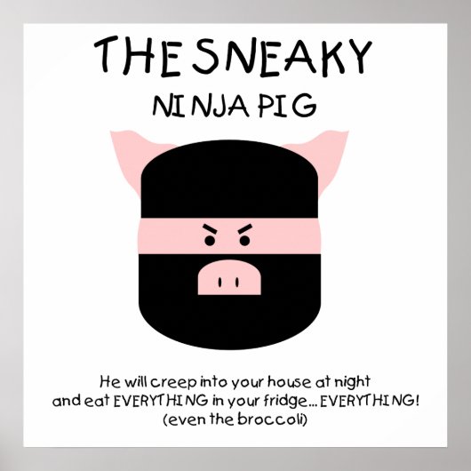 Ninja Pig. Poster (Voorkant)