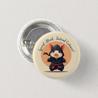 Ninja Pig Ronde Button 3,2 Cm