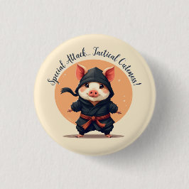 Ninja Pig Ronde Button 3,2 Cm