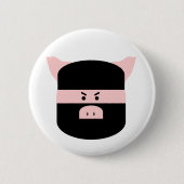 Ninja Pig. Ronde Button 5,7 Cm (Voorkant)
