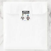 Ninja pinguïn ronde sticker (Tas)