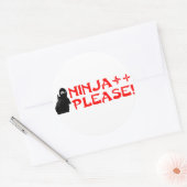 Ninja Please2 Ronde Sticker (Envelop)