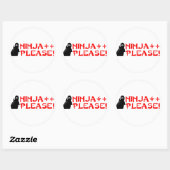 Ninja Please2 Ronde Sticker (Vel)