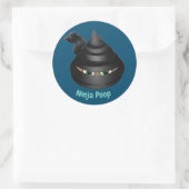 Ninja Poop Emoji Ronde Sticker (Tas)