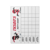 Ninja Potty Chart Persoonlijke Naam & Taken Notitieblok (Linkerzijde)