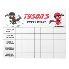 Ninja Potty Chart Persoonlijke Naam & Taken Notitieblok