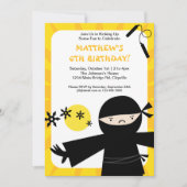 Ninja Power Yellow Invitation Kaart (Voorkant)