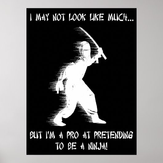 Ninja Pretending Funny Poster Humor (Voorkant)