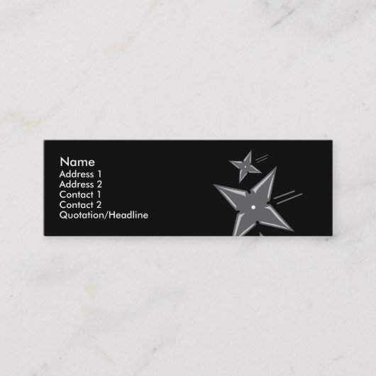 Ninja profielkaarten mini visitekaartje (Voorkant)