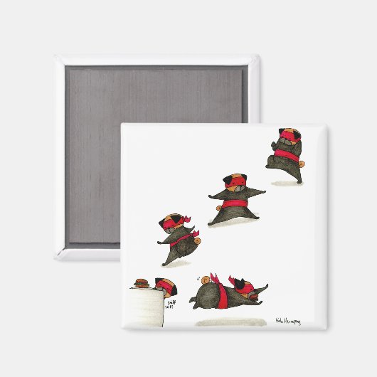 Ninja Pug Snack Attack! Magneet (Voorkant / Achterkant)