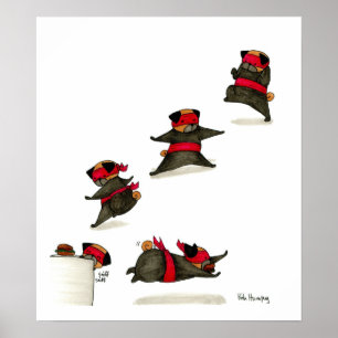 Ninja Pug Snack Attack! Poster