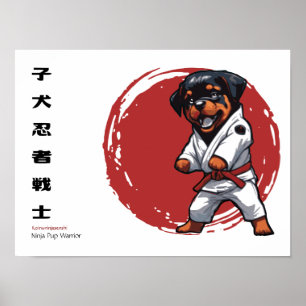 Ninja Pup-strijder Poster