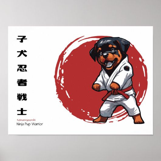 Ninja Pup-strijder Poster (Voorkant)