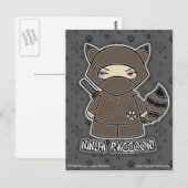 Ninja Raccoon. Briefkaart (Voorkant / Achterkant)