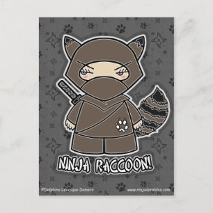 Ninja Raccoon. Briefkaart