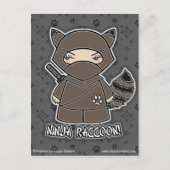 Ninja Raccoon. Briefkaart (Voorkant)