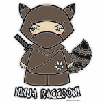 Ninja Raccoon. Fotosculptuur Staand Fotobeeldje<br><div class="desc">Prachtige foto-sculptuur met mijn Ninjadorables Ninja Raccoon! Creëer door mij,  kunstenaar Delphine Lévesque Demers!</div>