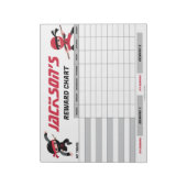 Ninja Red Black Reward-grafiek Gepersonaliseerde t Notitieblok (Linkerzijde)
