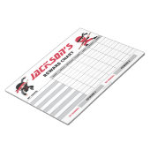 Ninja Red Black Reward-grafiek Gepersonaliseerde t Notitieblok (Schuin)