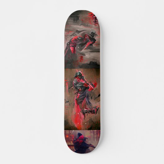 Ninja red Death grafische abstracte kunst Persoonlijk Skateboard (Voorkant)