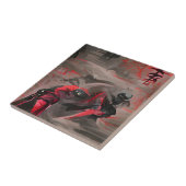 Ninja red Death grafische abstracte kunst Tegeltje (Zijkant)