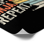 Ninja Retro Eet Slaap Ninja Karate Herhaal Poster (Hoek)