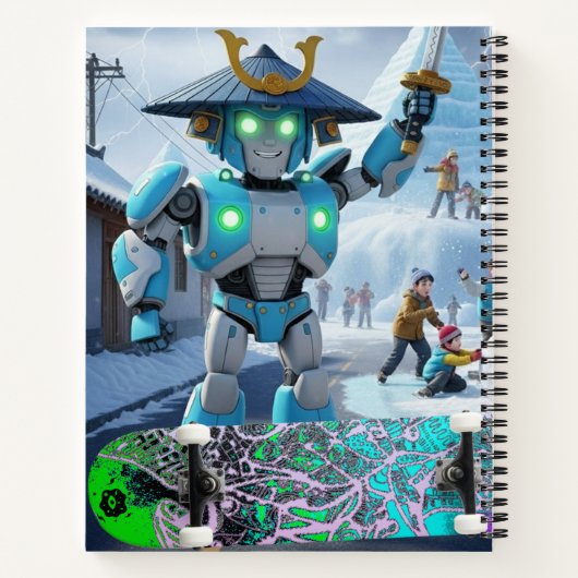 Ninja Robot Spiral Notebook Notitieboek (Achterkant)
