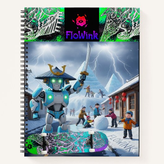 Ninja Robot Spiral Notebook Notitieboek (Voorkant)