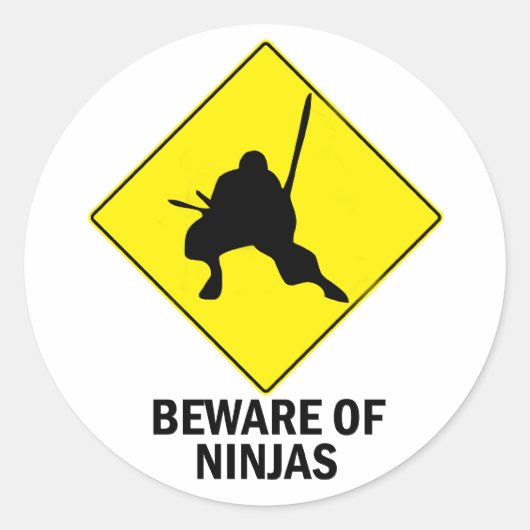 Ninja Ronde Sticker (Voorkant)