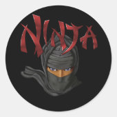 Ninja Ronde Sticker (Voorkant)