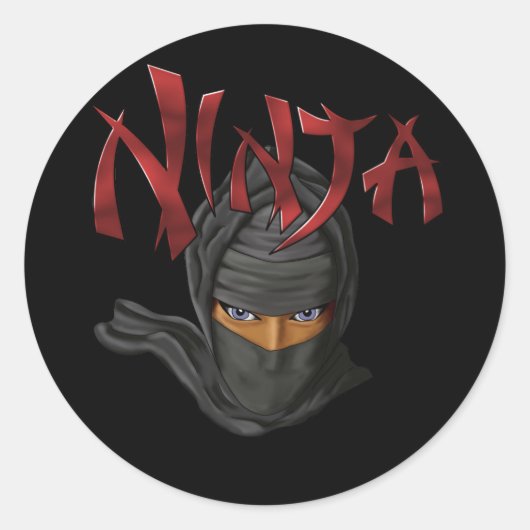 Ninja Ronde Sticker (Voorkant)