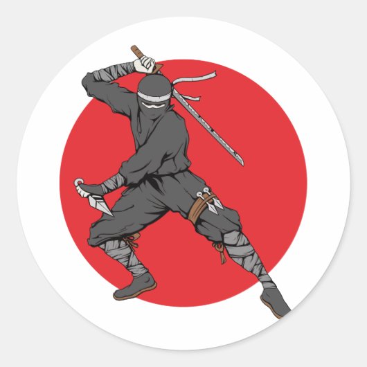 Ninja Ronde Sticker (Voorkant)