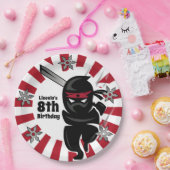 Ninja Samurai Warrior Gepersonaliseerde Verjaardag Papieren Bordje (Feest)