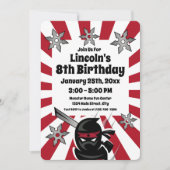 Ninja Samurai Warrior Kids Verjaardagsfeest Uitnod Kaart (Voorkant)