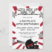 Ninja Samurai Warrior Kids Verjaardagsfeest Uitnod Kaart (Voorkant)