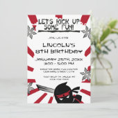 Ninja Samurai Warrior Kids Verjaardagsfeest Uitnod Kaart (Staand voorkant)