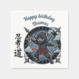 Ninja Shinobi Moordenaar Anime Chibi Gamer Verjaar Servet