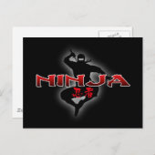 Ninja Silhouette Briefkaart (Voorkant / Achterkant)