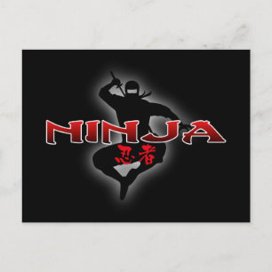 Ninja Silhouette Briefkaart