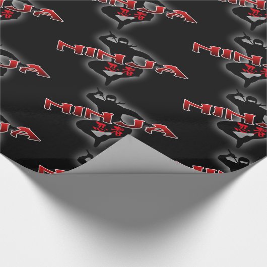 Ninja Silhouette Cadeaupapier (Hoek)