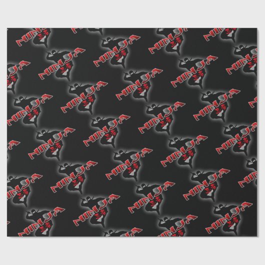 Ninja Silhouette Cadeaupapier (Vlak)
