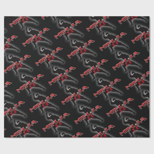 Ninja Silhouette Cadeaupapier (Vlak)