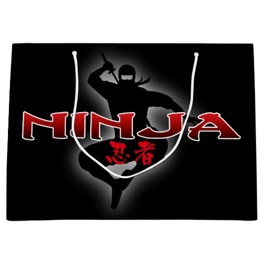 Ninja Silhouette Groot Cadeauzakje (Voorkant)